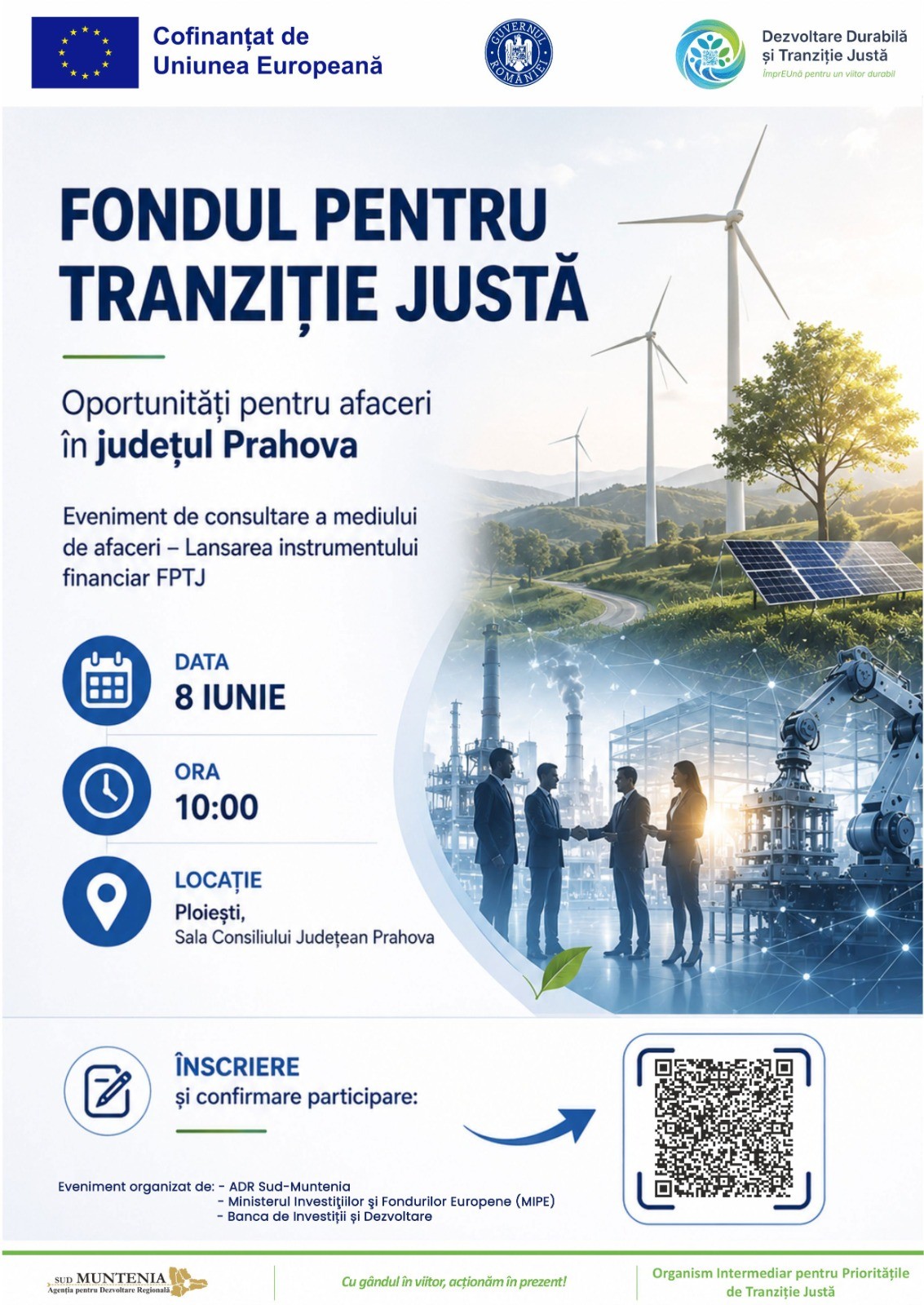 Înscrie-te la evenimentul de consultare a mediului de afaceri privind Fondul pentru Tranziție Justă!